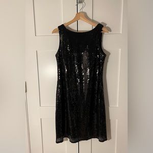 Short sequin dress.
